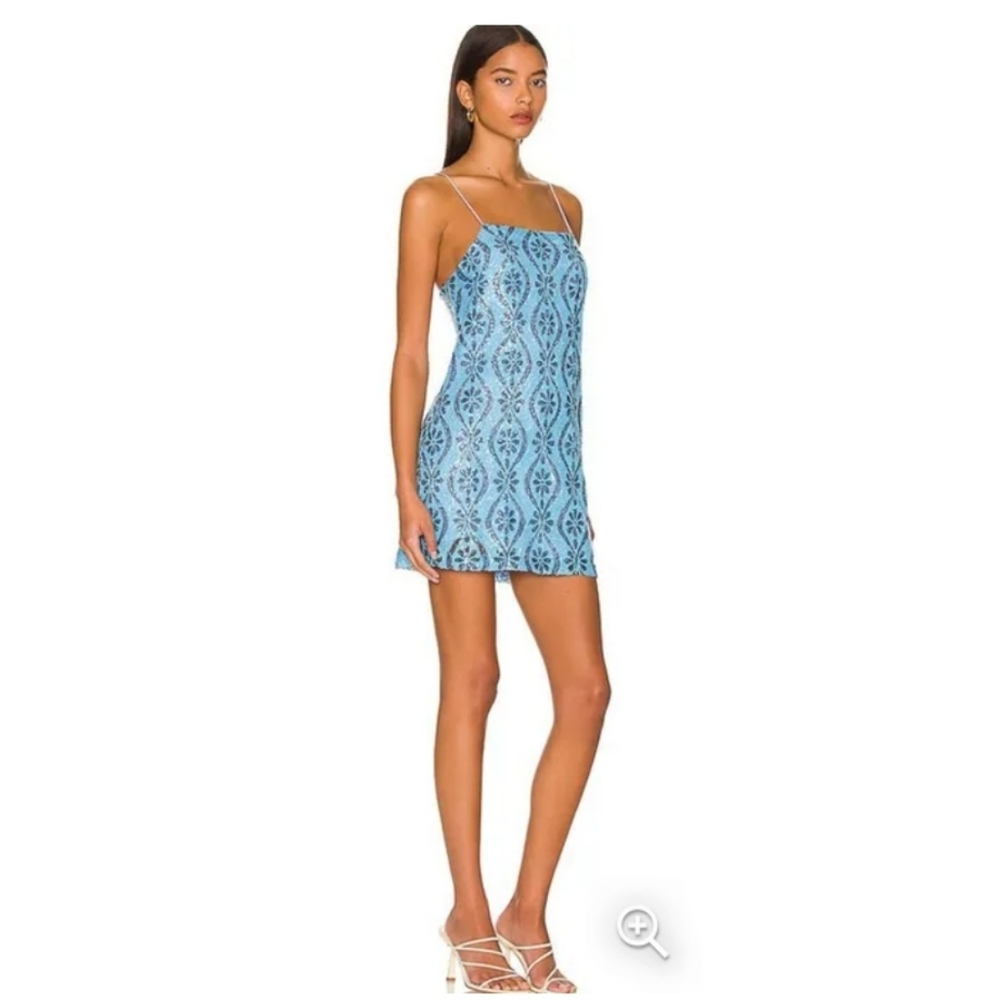 Free People Blue and Black Mini Dress
